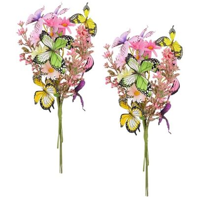 Flair Flower Konstgjord blombukett med fjärilar och blommor 40 cm, set om 2, konstgjorda blommor bundna till buketten, konstgjorda blommor, bukett, dekoration, gren, sidenblomma, blomdekoration, blomgren, bröllop Flair Flower Konstgjord blombukett med fjärilar och blommor 40 cm, set om 2, konstgjorda blommor bundna till buketten, konstgjorda blommor, bukett, dekoration, gren, sidenblomma, blomdekoration, blomgren, bröllop