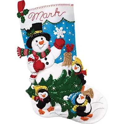 Bucilla Felt Applique 18" Stocking Making Kit, The Perfect Tree, Perfect for DIY Arts and Crafts, 89329E Bucilla Felt Applique 18" Stocking Making Kit, The Perfect Tree, Perfect for DIY Arts and Crafts, 89329E