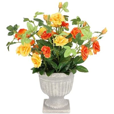 Flair Flower Rosor i pokal – konstgjorda blommor, gravdekorationer, konstgjorda blommor, bukett, dekoration, rosenhuvuden, plastrosor, sidenblommor, dekorativa blommor – orange Flair Flower Rosor i pokal – konstgjorda blommor, gravdekorationer, konstgjorda blommor, bukett, dekoration, rosenhuvuden, plastrosor, sidenblommor, dekorativa blommor – orange