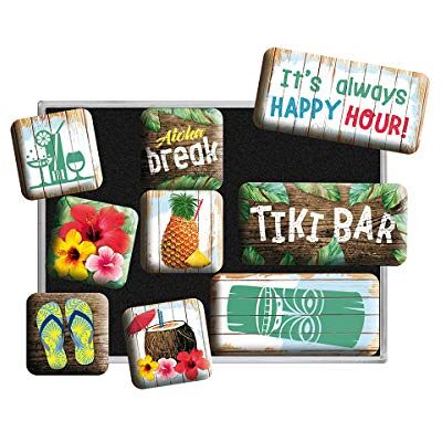 ART Kylskåpsmagneter i retrostil, Tiki Bar – Presentidé för cocktailälskare, Magnetset för magnettavlor, Deko vintagedesign, 9 stycken ART Kylskåpsmagneter i retrostil, Tiki Bar – Presentidé för cocktailälskare, Magnetset för magnettavlor, Deko vintagedesign, 9 stycken