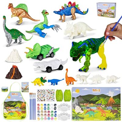 BONNYCO Dinosaurie Målningskit 16 Figurer, Självlysande Pysselset för Barn. Kreativt Färgläggningskit, Leksaker 3-10 År. Perfekta Presenter för Pojkar Födelsedag och Högtider BONNYCO Dinosaurie Målningskit 16 Figurer, Självlysande Pysselset för Barn. Kreativt Färgläggningskit, Leksaker 3-10 År. Perfekta Presenter för Pojkar Födelsedag och Högtider