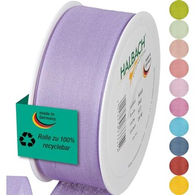 Halbach sidenband presentband Bredd 40 mm längd 25 m Band tillverkat i Tyskland Presentband i olika färger och bredder, perfekt för förpackning och dekoration, färg: lavendel Halbach sidenband presentband Bredd 40 mm längd 25 m Band tillverkat i Tyskland Presentband i olika färger och bredder, perfekt för förpackning och dekoration, färg: lavendel