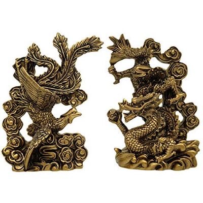 Betterdecor Feng Shui kinesisk drake och fenix-staty fgurin dekoration för äktenskap tur Betterdecor Feng Shui kinesisk drake och fenix-staty fgurin dekoration för äktenskap tur