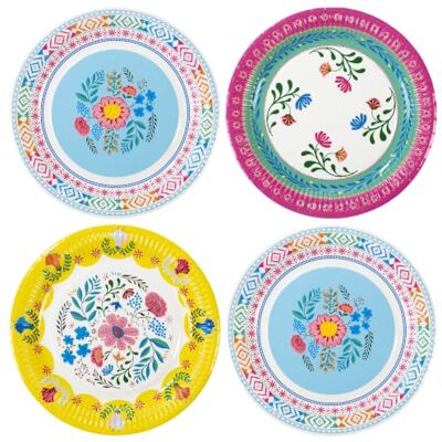 Talking Tables Boho färgglada blommiga papperstallrikar – 24-pack engångsbestick för barn födelsedag Encanto festdekorationer, Hawaiian tema, sommarpicknick, grill – 23 cm, blå, rosa Talking Tables Boho färgglada blommiga papperstallrikar – 24-pack engångsbestick för barn födelsedag Encanto festdekorationer, Hawaiian tema, sommarpicknick, grill – 23 cm, blå, rosa