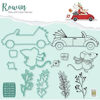 Nellie's Choice Stansmall och Silikonstämpel Mus 12 Cutting Dies till Jul Skärschabloner på 1,2 x 1,1 cm till 7,7 x 3,4 cm för Korttillverkning, Pyssel, Scrapbooking, Hantverk och DIY Nellie's Choice Stansmall och Silikonstämpel Mus 12 Cutting Dies till Jul Skärschabloner på 1,2 x 1,1 cm till 7,7 x 3,4 cm för Korttillverkning, Pyssel, Scrapbooking, Hantverk och DIY