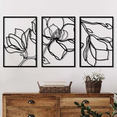 Wallity Hanah Home Stylish Black Decorative Metal Wall Accessory (3 stycken), 30 x 45 cm 100% metall, 1,5 mm tjock Easy Wall Mounting, perfekt för modern inredning Wallity Hanah Home Stylish Black Decorative Metal Wall Accessory (3 stycken), 30 x 45 cm 100% metall, 1,5 mm tjock Easy Wall Mounting, perfekt för modern inredning