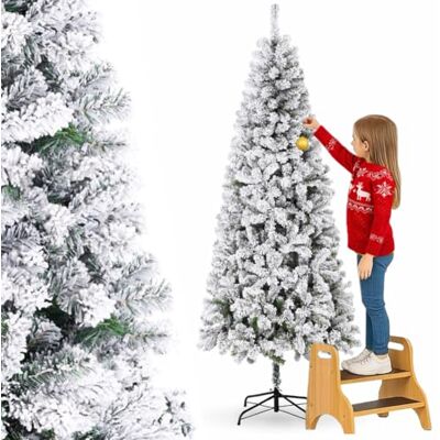 BAKAJI Julgran Snöig Tall Super Täck Korsbas Järn Fällbar Högsta Kvalitet Realistisk Effekt Med Snögrenar Paraplyöppning (180 cm) BAKAJI Julgran Snöig Tall Super Täck Korsbas Järn Fällbar Högsta Kvalitet Realistisk Effekt Med Snögrenar Paraplyöppning (180 cm)