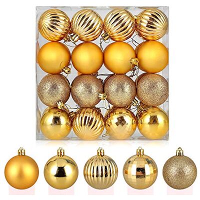 Uten Julgranskulor i guld, julgranskulor juldekoration som säsongsdekoration, bröllopsdekoration, 32 stycken (6 cm – guld) Uten Julgranskulor i guld, julgranskulor juldekoration som säsongsdekoration, bröllopsdekoration, 32 stycken (6 cm – guld)