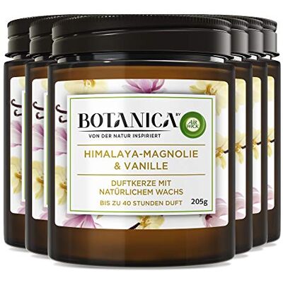 BOTANICA BY AIR WICK doftljus – doft: Himalaya-magnolia och vanilj – hållbart tillverkat med naturliga ingredienser – 6 x ljus i glas BOTANICA BY AIR WICK doftljus – doft: Himalaya-magnolia och vanilj – hållbart tillverkat med naturliga ingredienser – 6 x ljus i glas