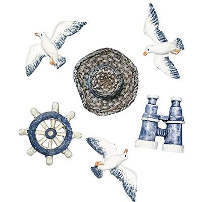 Rayher Hobby 8606600 Maritime spridda strandgods av polyharts, förpackning 6 stycken, 2–4 cm, perfekt för maritima dekorationer Rayher Hobby 8606600 Maritime spridda strandgods av polyharts, förpackning 6 stycken, 2–4 cm, perfekt för maritima dekorationer
