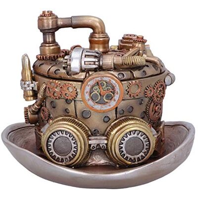 Nemesis Now brons silver kogwork hattlåda steampunk hattförvaring, 14,5 cm Nemesis Now brons silver kogwork hattlåda steampunk hattförvaring, 14,5 cm