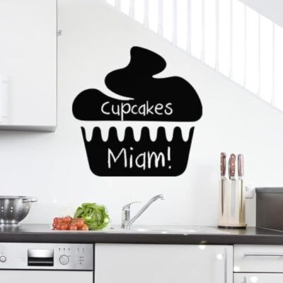 Ambiance Sticker Svart skiffer – självhäftande raderbara väggdekaler – Cupcake Design – H110 x L 110 cm Ambiance Sticker Svart skiffer – självhäftande raderbara väggdekaler – Cupcake Design – H110 x L 110 cm