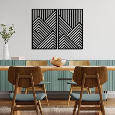 Wallity Hanah Home Stylish Black Decorative Metal Wall Accessory (2 stycken), 70 x 43 cm 100% metall, 1,5 mm tjock Easy Wall Mounting, perfekt för modern inredning Wallity Hanah Home Stylish Black Decorative Metal Wall Accessory (2 stycken), 70 x 43 cm 100% metall, 1,5 mm tjock Easy Wall Mounting, perfekt för modern inredning