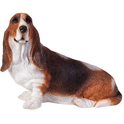 Sandicast Basset Hound skulptur, sittande, liten storlek Sandicast Basset Hound skulptur, sittande, liten storlek