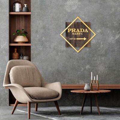 Wallity Elegant dekorativa väggtillbehör i trä, 54 x 54 cm, valnöt och guld 50% trä (3 cm) och 50% metall (1,5 mm) väggmontering, unika texturvariationer Wallity Elegant dekorativa väggtillbehör i trä, 54 x 54 cm, valnöt och guld 50% trä (3 cm) och 50% metall (1,5 mm) väggmontering, unika texturvariationer