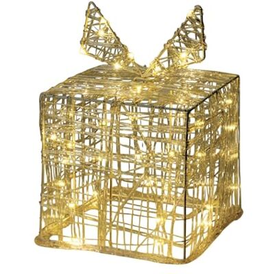 WELL HOME MOBILIARIO & DECORACIÓN Dekorativ julpresentförpackning med 30 varma vita mikrolysdioder 15 x 15 x 15 cm WELL HOME MOBILIARIO & DECORACIÓN Dekorativ julpresentförpackning med 30 varma vita mikrolysdioder 15 x 15 x 15 cm