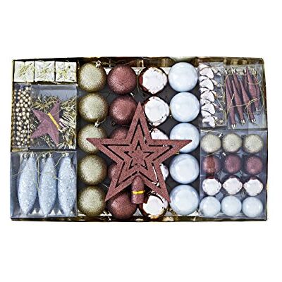 HEITMANN DECO Julgransdekoration – guld/brun/pärlemor – 60 delar – set inklusive trädspets, kulor, pärlkedja, krans och stjärnor – plast HEITMANN DECO Julgransdekoration – guld/brun/pärlemor – 60 delar – set inklusive trädspets, kulor, pärlkedja, krans och stjärnor – plast