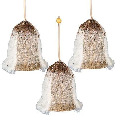 SHATCHI 3 st guld jultomte klocka 12 cm – julgran hängande dekorationer festliga dekorativa ornament saga tema julgran hänge SHATCHI 3 st guld jultomte klocka 12 cm – julgran hängande dekorationer festliga dekorativa ornament saga tema julgran hänge