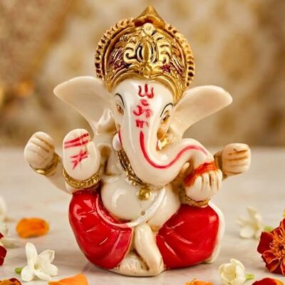 LOVENSPIRE 1 ct akryl bil Ganesha staty idol showpiece God of Luck and Success Ganpati figur för heminredning och bil instrumentbräda Inflyttning Pooja Diwali dekoration LOVENSPIRE 1 ct akryl bil Ganesha staty idol showpiece God of Luck and Success Ganpati figur för heminredning och bil instrumentbräda Inflyttning Pooja Diwali dekoration