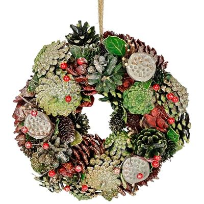 Flair Flower Naturkrans med riktiga kottar lotuspärlor bär väggdekoration dörrkrans bordskrans adventsdekoration adventskrans juldekoration kransar naturmaterial torra blommor Flair Flower Naturkrans med riktiga kottar lotuspärlor bär väggdekoration dörrkrans bordskrans adventsdekoration adventskrans juldekoration kransar naturmaterial torra blommor