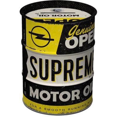 ART Sparbössa i retrostil, 600 ml, Opel – Supreme Motor Oil – Presentidé för Opel-fans, Official License Product (OLP), spargris i metall, metallsparbössa i vintagedesign ART Sparbössa i retrostil, 600 ml, Opel – Supreme Motor Oil – Presentidé för Opel-fans, Official License Product (OLP), spargris i metall, metallsparbössa i vintagedesign