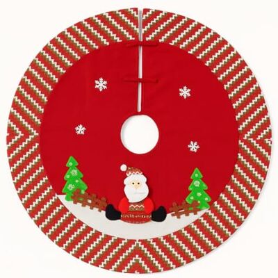 Globly Rund julgransmatta 90 cm kjol överdrag bas julgran röd juldekoration Globly Rund julgransmatta 90 cm kjol överdrag bas julgran röd juldekoration