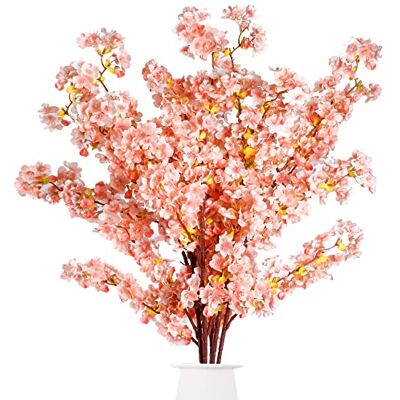 Sggvecsy Körsbärsblomma grenar plommonblomma konstgjorda blommor grenar 91 cm grenar blommor trädstjälkar för hem bröllopsfest dekor (3 st, rosa) Sggvecsy Körsbärsblomma grenar plommonblomma konstgjorda blommor grenar 91 cm grenar blommor trädstjälkar för hem bröllopsfest dekor (3 st, rosa)