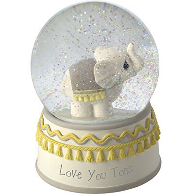 Precious Moments Harts/glas Love You Tons elefant musikal snöglobe, grå chevron Precious Moments Harts/glas Love You Tons elefant musikal snöglobe, grå chevron