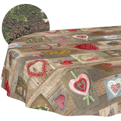 ANRO Duk avtorkbar Hjärtan oval 180x140 cm utomhus bordsduk i belagd textil – smuts- och vattenavvisande, lättskött – tvättbar i 30 °C ANRO Duk avtorkbar Hjärtan oval 180x140 cm utomhus bordsduk i belagd textil – smuts- och vattenavvisande, lättskött – tvättbar i 30 °C