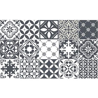 Ambiance Sticker Förpackning med 15 kakelklistermärken självhäftande dekorativa väggdekaler cementplattor – mosaikkakel väggdekal badrum och kök väggklistermärken i cementkakel – azulejos – 20 x 20 cm 15 stycken Ambiance Sticker Förpackning med 15 kakelklistermärken självhäftande dekorativa väggdekaler cementplattor – mosaikkakel väggdekal badrum och kök väggklistermärken i cementkakel – azulejos – 20 x 20 cm 15 stycken