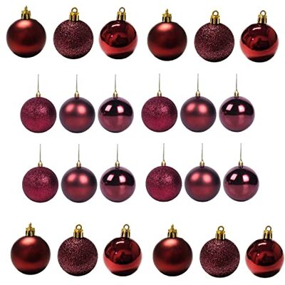 SHATCHI 60 mm/6 st julgranskulor okrossbar vinröd, julgransdekorationer bollprydnader bollar jul hängande dekorationer semesterdekor glänsande, matt, glitter SHATCHI 60 mm/6 st julgranskulor okrossbar vinröd, julgransdekorationer bollprydnader bollar jul hängande dekorationer semesterdekor glänsande, matt, glitter