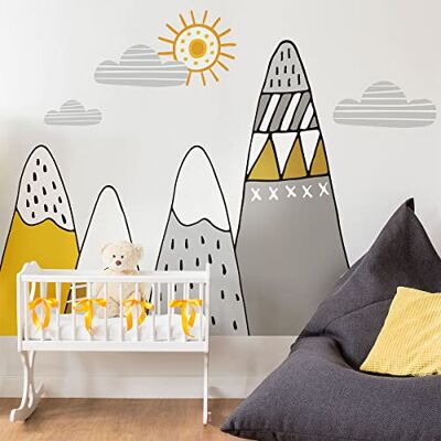 Ambiance Sticker Väggklistermärken för barn babyrumsdekoration jätteväggdekal barn skandinaviska berg ATIKA 40 x 60 cm Ambiance Sticker Väggklistermärken för barn babyrumsdekoration jätteväggdekal barn skandinaviska berg ATIKA 40 x 60 cm