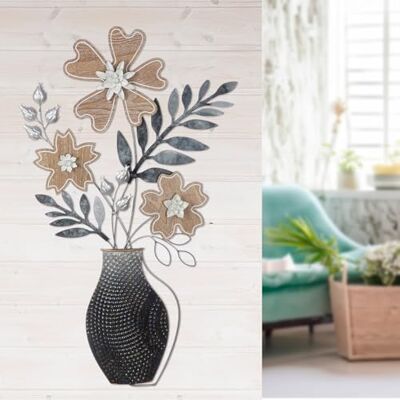 Casablanca modernes Design Casablanca Väggrelief blombukett av metall, antracitfärg/mörkblå/vit, strukturerad, blommotiv, blad/blomma, 78 x 44 cm, väggdekoration konst dekoration hemtillbehör Casablanca modernes Design Casablanca Väggrelief blombukett av metall, antracitfärg/mörkblå/vit, strukturerad, blommotiv, blad/blomma, 78 x 44 cm, väggdekoration konst dekoration hemtillbehör