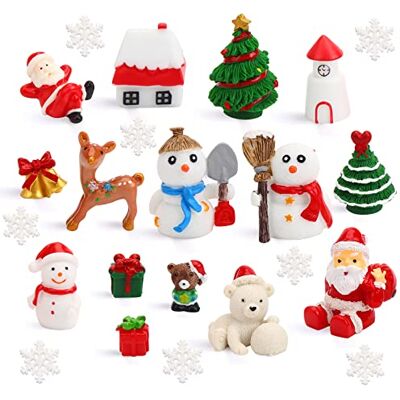 DIYASY Christmas Miniature Figurines,30 Pcs Mini Crafts Resin Santa Claus Snowman Elk Ornaments Kit for DIY Christmas Fairy Garden and Snow Globes DIYASY Christmas Miniature Figurines,30 Pcs Mini Crafts Resin Santa Claus Snowman Elk Ornaments Kit for DIY Christmas Fairy Garden and Snow Globes