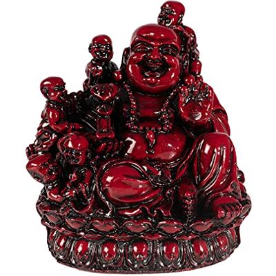 lachineuse Traditionell Buddha-staty för barn original Buddha skrattande reproduktion familj, lycka och välstånd röd hartsstaty 14,5 cm dekoration och presentidé Kina, Asien lachineuse Traditionell Buddha-staty för barn original Buddha skrattande reproduktion familj, lycka och välstånd röd hartsstaty 14,5 cm dekoration och presentidé Kina, Asien