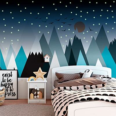 Ambiance Sticker Väggklistermärken för barn gigantisk väggdekal barn skandinaviska berg parkas + 100 fotografiska stjärnor 70 x 105 cm Ambiance Sticker Väggklistermärken för barn gigantisk väggdekal barn skandinaviska berg parkas + 100 fotografiska stjärnor 70 x 105 cm