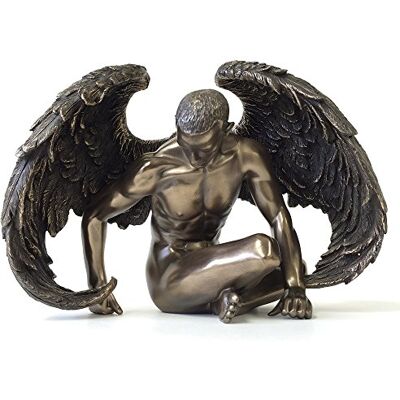 JFSM INC. Bevingad manlig naken ängel sittande staty skulptur JFSM INC. Bevingad manlig naken ängel sittande staty skulptur