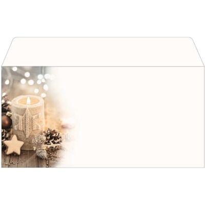 Sigel Du450 JulkUVert "Beige Christmas Candle", Gummerat, Din Långt, 25 Stycken, Tillverkat av Hållbart Papper Sigel Du450 JulkUVert "Beige Christmas Candle", Gummerat, Din Långt, 25 Stycken, Tillverkat av Hållbart Papper