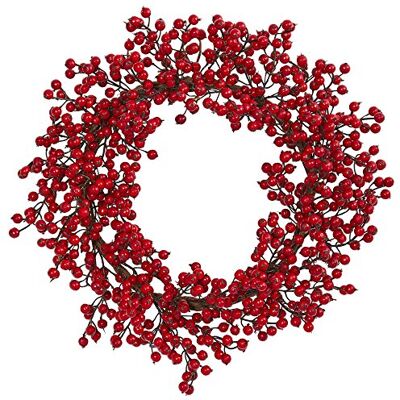 Nearly Natural NearlyNatural 55,88 cm (22 tum) artificiell krans, röd Nearly Natural NearlyNatural 55,88 cm (22 tum) artificiell krans, röd