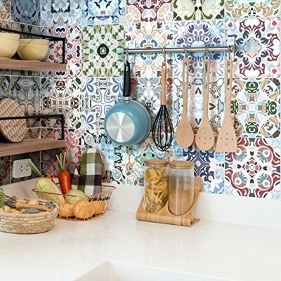 Ambiance Sticker Karo-cement väggtatuering – AZULEJOS – 20 x 20 cm – 24 delar Ambiance Sticker Karo-cement väggtatuering – AZULEJOS – 20 x 20 cm – 24 delar