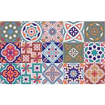 Ambiance Sticker Självhäftande väggplattor, azulejos design, 20 x 20 cm, paket med 15 Ambiance Sticker Självhäftande väggplattor, azulejos design, 20 x 20 cm, paket med 15