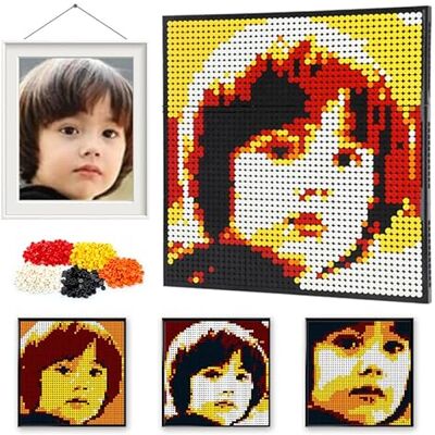 Amalia Personligt mosaikporträtt, anpassad byggsats, pixeldesign, bra väggkonst, dekoration, skapa din egen konst, energetic (38,5 x 38,3 cm) Amalia Personligt mosaikporträtt, anpassad byggsats, pixeldesign, bra väggkonst, dekoration, skapa din egen konst, energetic (38,5 x 38,3 cm)