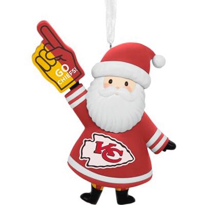Hallmark NFL Kansas City Chiefs Santa Fan Christmas Ornament, Gifts for Sports Fans Hallmark NFL Kansas City Chiefs Santa Fan Christmas Ornament, Gifts for Sports Fans