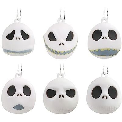 Hallmark Disney Tim Burton's The Nightmare Before Christmas Jack Skellington Heads miniatyr julprydnader, set med 6 Hallmark Disney Tim Burton's The Nightmare Before Christmas Jack Skellington Heads miniatyr julprydnader, set med 6