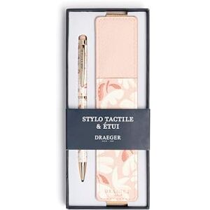 DRAEGER Paris 1886 Touch-penna och fodral penna med pekspets för skärmar + fodral för 2 pennor av återvunnet material elegant och praktisk presentidé Taupe blommor DRAEGER Paris 1886 Touch-penna och fodral penna med pekspets för skärmar + fodral för 2 pennor av återvunnet material elegant och praktisk presentidé Taupe blommor