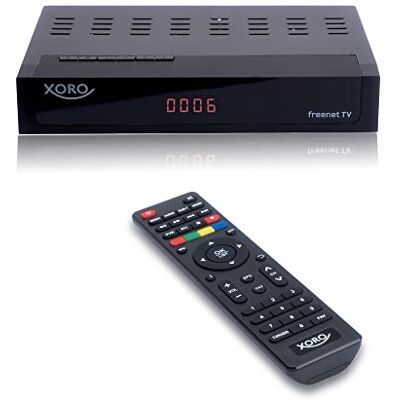 Xoro HRT 8770 TWIN – DVB-T2 FullHD-mottagare, integrerat Freenet TV-avnyckelningssystem, TWIN-mottagare (två mottagningsdelar), PVR Ready, Timeshift, mediaspelare Xoro HRT 8770 TWIN – DVB-T2 FullHD-mottagare, integrerat Freenet TV-avnyckelningssystem, TWIN-mottagare (två mottagningsdelar), PVR Ready, Timeshift, mediaspelare