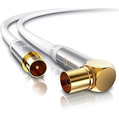 CSL-Computer CSL – antennkabel vinklad 8k 4k HDTV – 1 m koaxialkabel – koaxkoppling 90° vinkel till koaxkontakt rak – 75 ohm – lämplig för TV HDTV radio DVB-T2 DVB-S DVB-S2 – vinkelkontakt – vit CSL-Computer CSL – antennkabel vinklad 8k 4k HDTV – 1 m koaxialkabel – koaxkoppling 90° vinkel till koaxkontakt rak – 75 ohm – lämplig för TV HDTV radio DVB-T2 DVB-S DVB-S2 – vinkelkontakt – vit