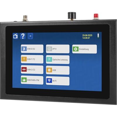 Megasat HD 7 Combo V2 mätinstrument (för DVB-S, DVB-S2, DVB-T, DVB-T2, DVB-C, DAB+, live-tv-bild, unicable, 8,9 tum färgskärm, pekskärm, batteri, ficklampa) – svart Megasat HD 7 Combo V2 mätinstrument (för DVB-S, DVB-S2, DVB-T, DVB-T2, DVB-C, DAB+, live-tv-bild, unicable, 8,9 tum färgskärm, pekskärm, batteri, ficklampa) – svart