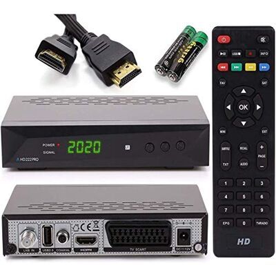Anadol HD 222 Pro – PVR inspelningsfunktion, tidsskift, multimedia – 1080P digital HDTV sat-mottagare – Astra & Hotbird förinstallerad – HDMI, SCART, DVB-S/S2, HDMI-kabel Anadol HD 222 Pro – PVR inspelningsfunktion, tidsskift, multimedia – 1080P digital HDTV sat-mottagare – Astra & Hotbird förinstallerad – HDMI, SCART, DVB-S/S2, HDMI-kabel