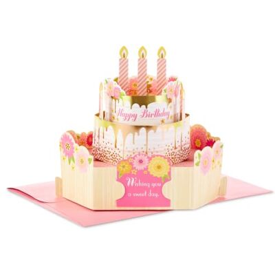 Hallmark papper Wonder födelsedag popup-kort för kvinnor (rosa och guld födelsedagstårta) Hallmark papper Wonder födelsedag popup-kort för kvinnor (rosa och guld födelsedagstårta)